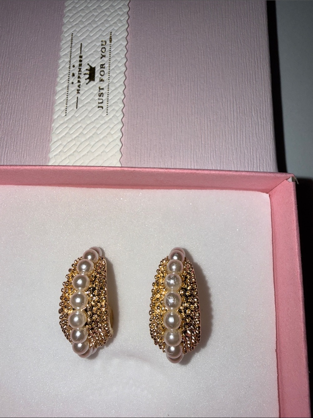 Gold-Tone Pearl Clip Hoop Earrings - Women Jewelry